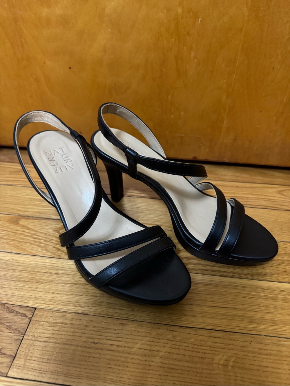 Naturalizer Black Brenta Strappy Slingback Heel Sandal